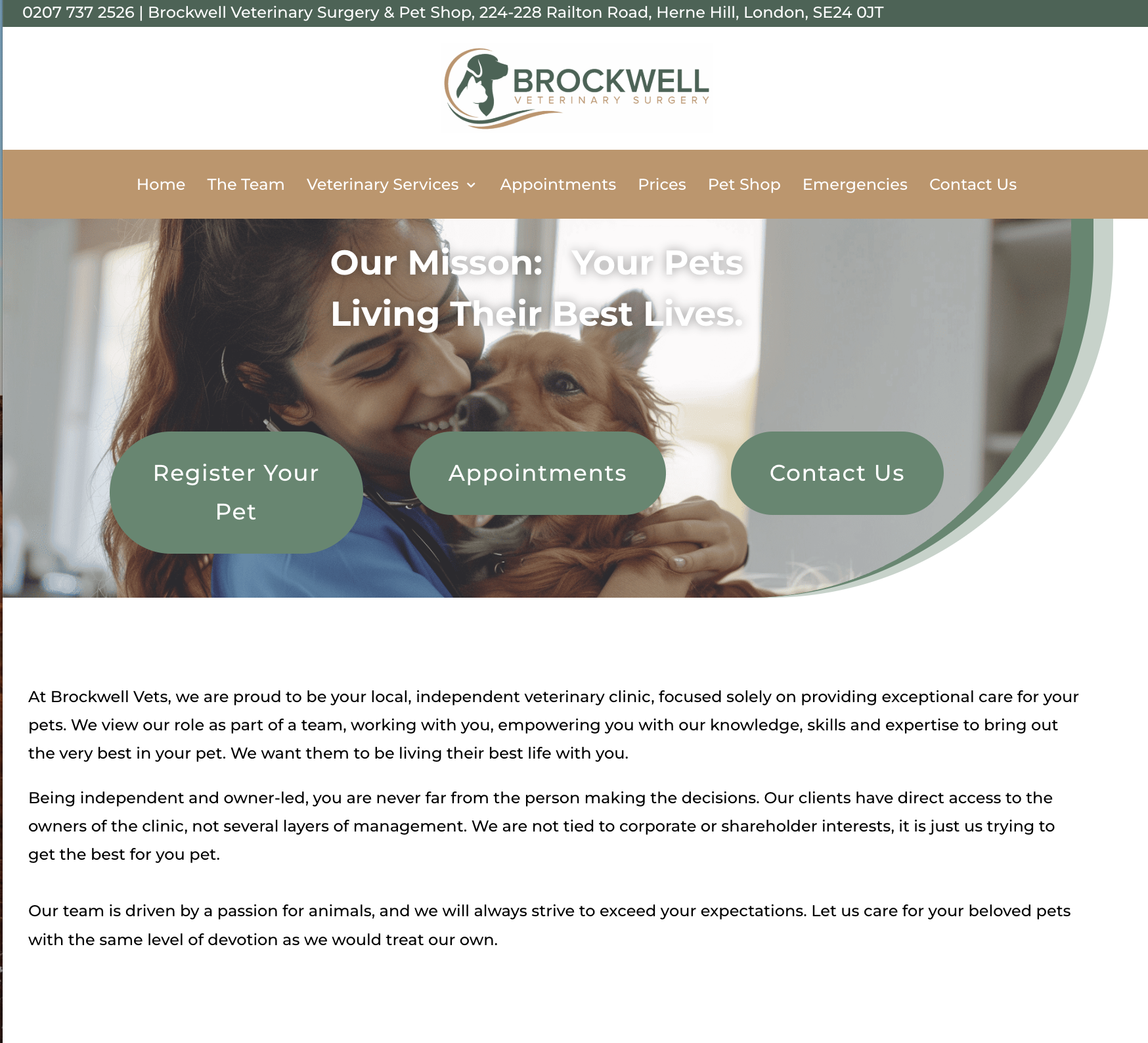 Brockwell Vets Website